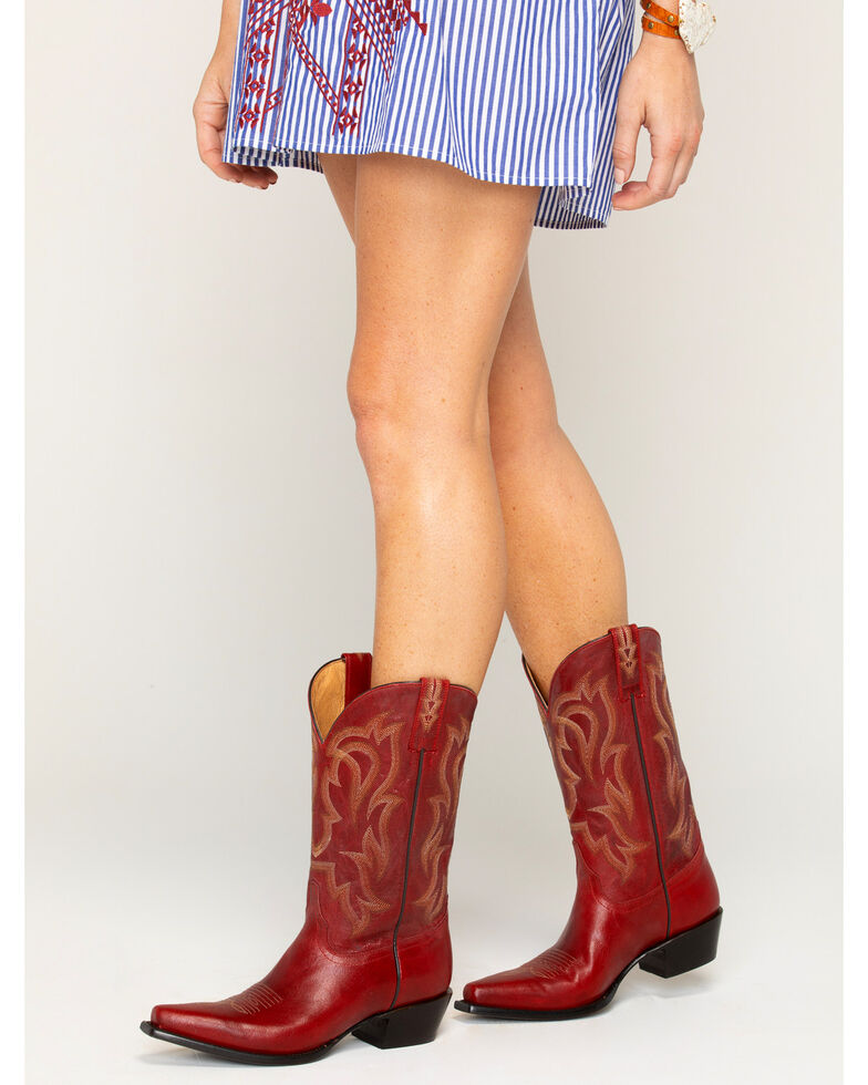 Shyanne® 12" Red Leather Snip Toe Western Boots Boot Barn