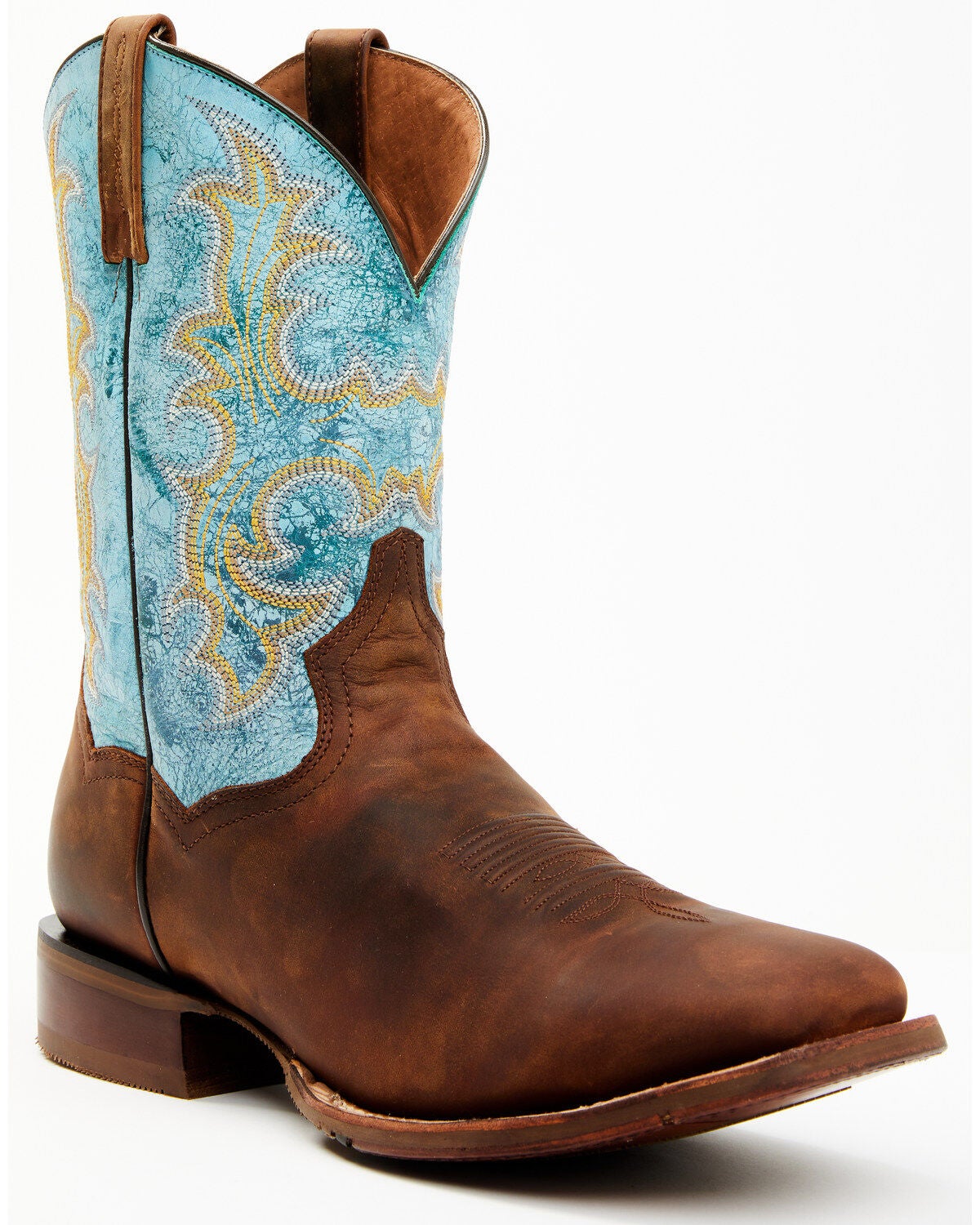 Dan Post Men's Performance Western Boots - Broad Square Toe, Blue, hi-res