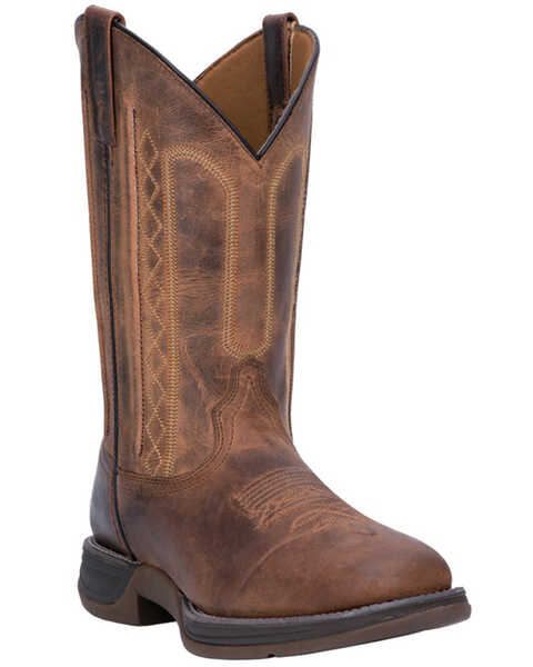 Laredo Men's Bennett Broad Square Toe Western Boots, Tan, hi-res