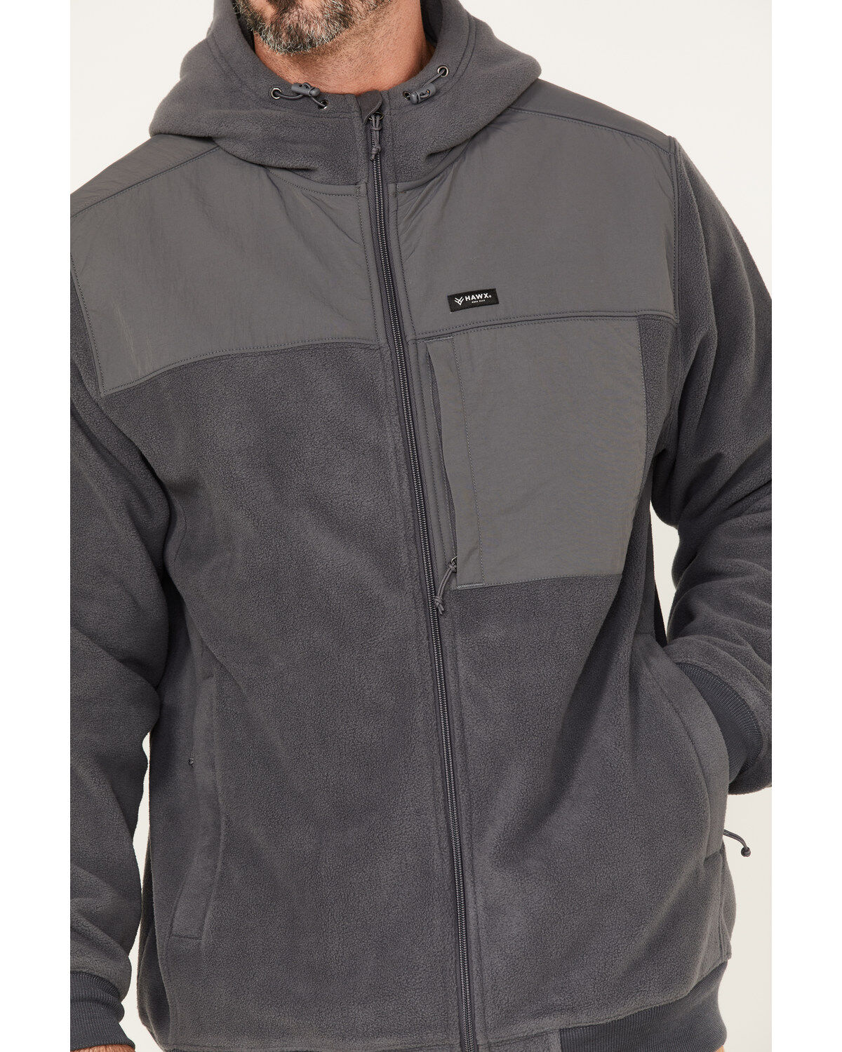 Image #3 - Hawx Men's Polar Fleece Jacket, Charcoal, hi-res