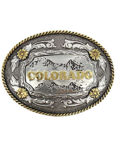 Cody James® Oval Dual-Tone Colorado Buckle, Multi, hi-res