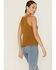Panhandle Women's Halter Sweater Knit Tank, Mustard, hi-res