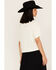 Cleo + Wolf Women's No Distractions Cropped Graphic Tee, Ivory, hi-res