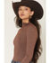 Image #2 - Rock & Roll Denim Women's Sparkle Long Sleeve Shirt, Brown, hi-res
