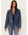 Image #1 - Idyllwind Women's Studded Moto Leather Jacket, Blue, hi-res