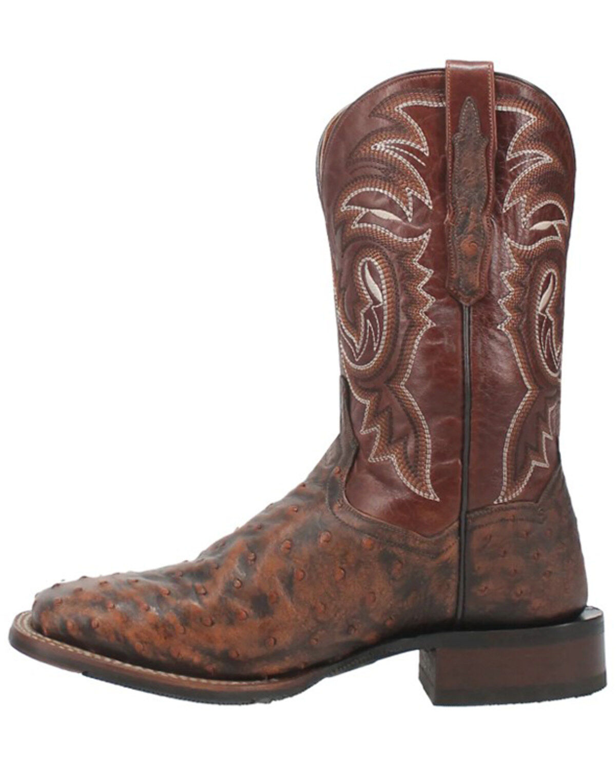 Image #3 - Dan Post Men's Dillinger Full Quill Ostrich Western Boots - Broad Square Toe, Brown, hi-res