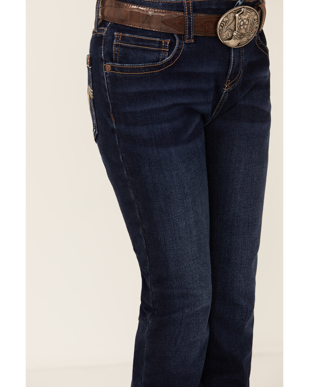 Image #4 - Shyanne Girls' Tulsa Dark Wash Bootcut Comfort Stretch Denim Riding Jeans, Dark Wash, hi-res