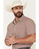 Image #2 - Gibson Trading Co Men's Kick Dust Geo Print Short Sleeve Button-Down Western Shirt, Burgundy, hi-res
