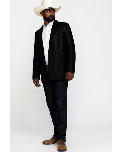 Cody James Men's Black Suede Blazer Jacket , Black, hi-res