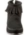 Women's Minnetonka Suede Back Zipper Moccasin Boots, Black, hi-res