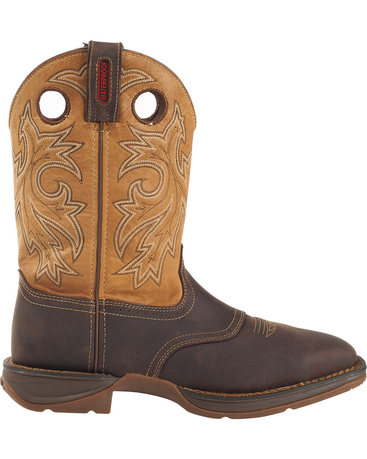 Image #3 - Rebel by Durango Men's Waterproof Steel Toe Western Work Boots, Brown, hi-res