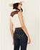Image #4 - Panhandle Women's Retro Sleeveless Pearl Snap Western Shirt, Cream, hi-res