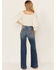 Image #1 - 7 For All Mankind Modern Dojo Medium Wash High Rise Trouser Stretch Denim Jeans, , hi-res