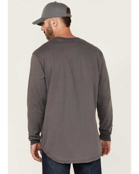 Hawx Men's FR Logo Long Sleeve Work T-Shirt , Charcoal, hi-res
