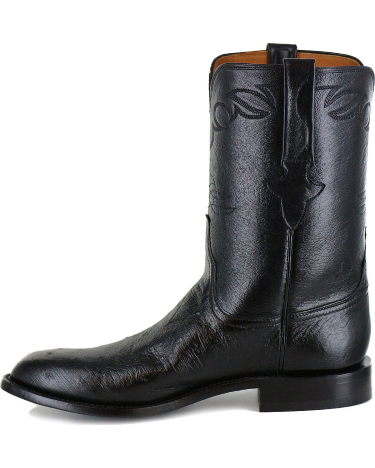 Image #3 - Lucchese Men's Ward Smooth Ostrich Roper Boots, , hi-res