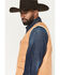 Image #2 - Blue Ranchwear Men's Averill Oilskin Sherpa Lined Vest, Tan, hi-res