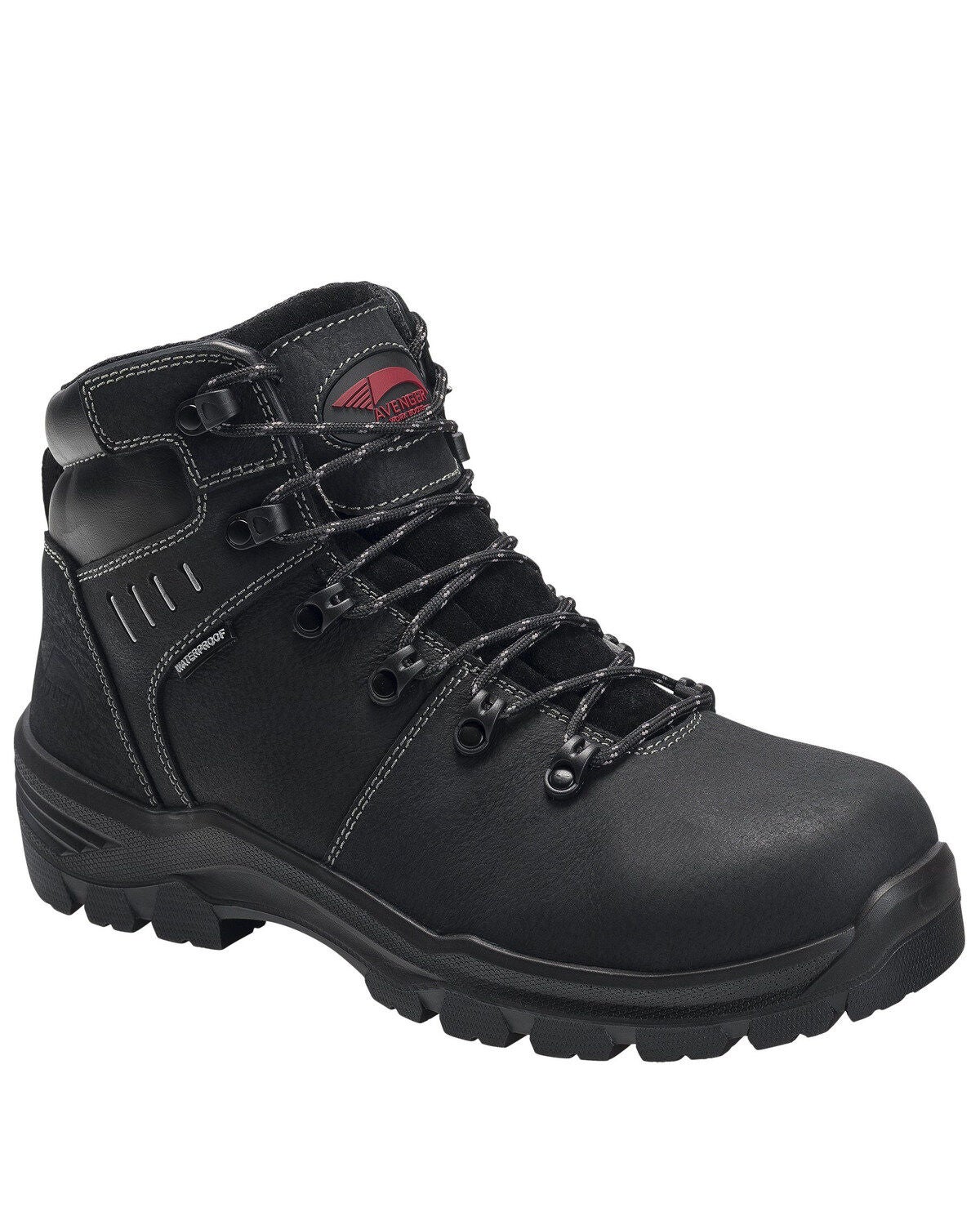 Avenger Men's Black Foundation Work Boots - Composite Toe, Black, hi-res