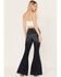 Image #3 - Shyanne Women's Dark Wash Mid Rise Slit Boot Cut Jeans, Dark Medium Wash, hi-res