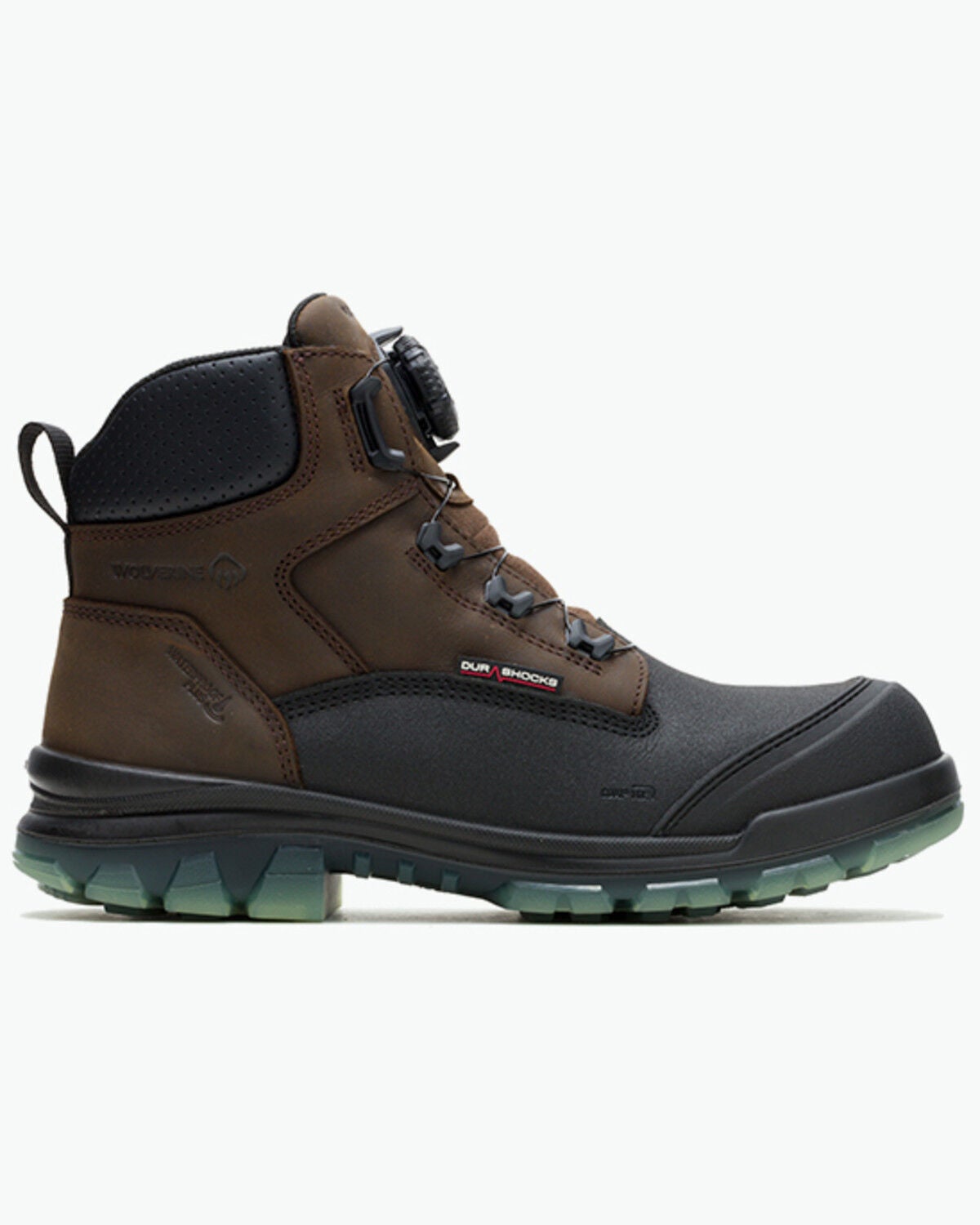 Image #2 - Wolverine Men's 6" DuraShocks&reg; SR Icon Derrick BOA Waterproof Work Boots - Composite Toe, Brown, hi-res