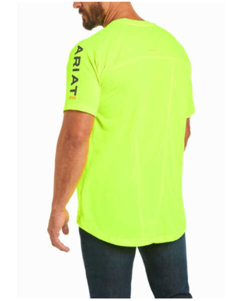 Ariat Men's Lime Rebar Heat Fighter Long Sleeve Work Pocket T-Shirt , Bright Green, hi-res