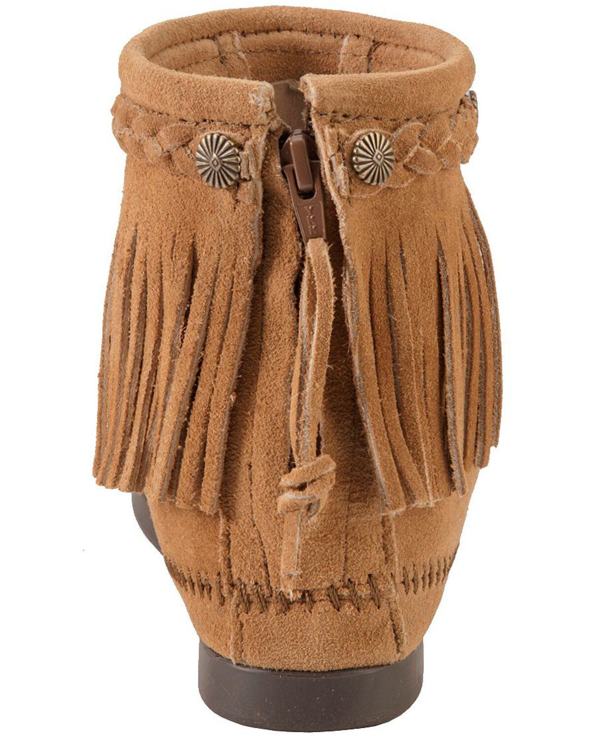 Image #7 - Minnetonka Women's Back Zipper Ankle Moccasins - Moc Toe, , hi-res