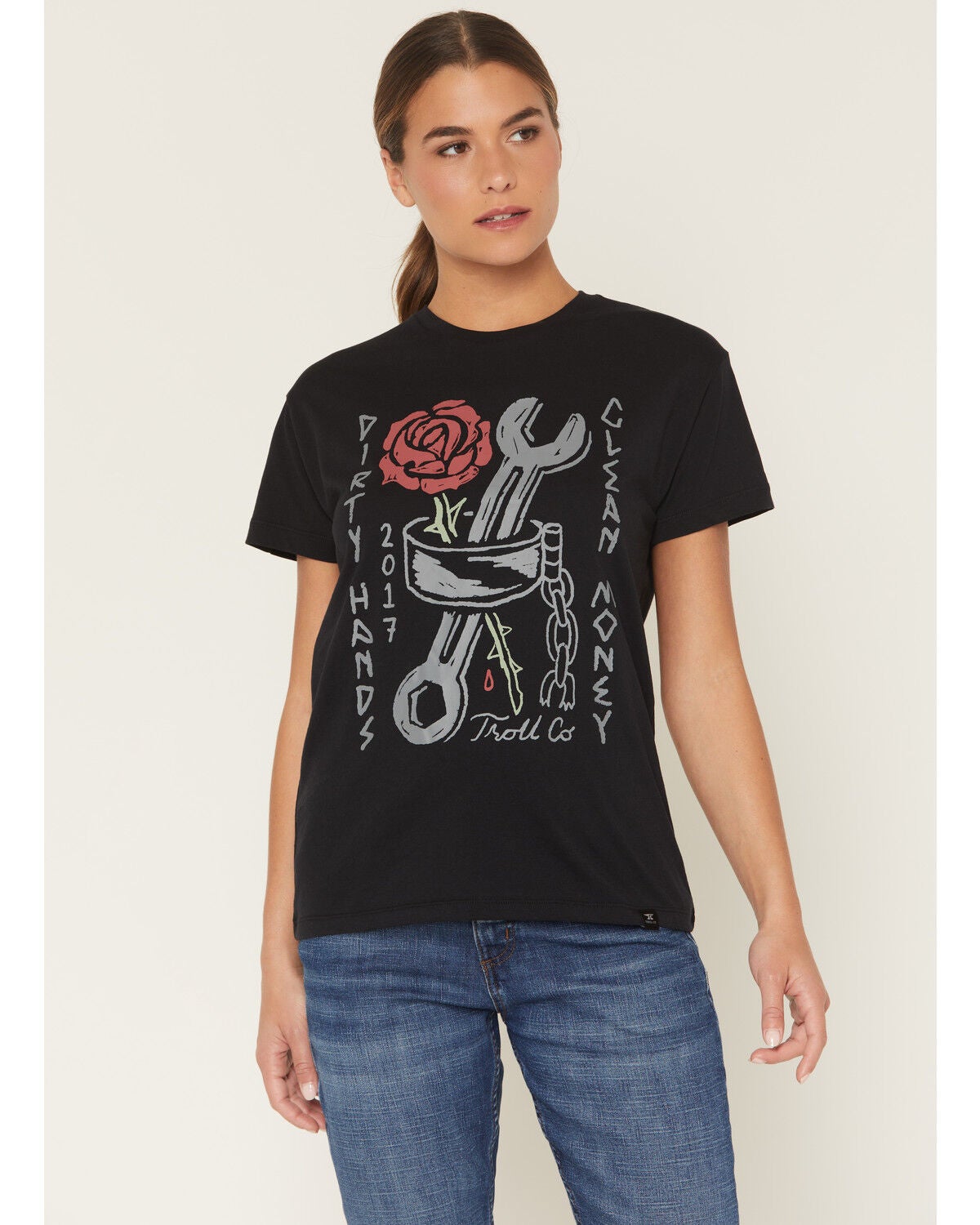 Troll Co Women's DHCM Shackler Short Sleeve T-Shirt, Black, hi-res