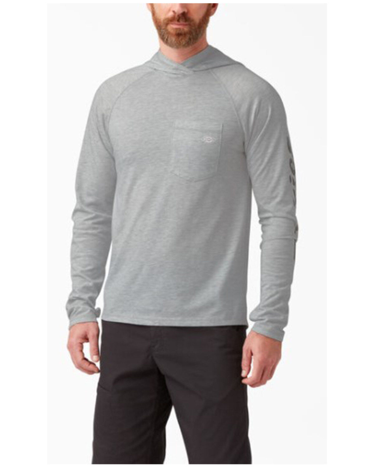 Image #1 - Dickies Men's Cooling Long Sleeve Performance Sun Hooded Work T-Shirt, Ash, hi-res