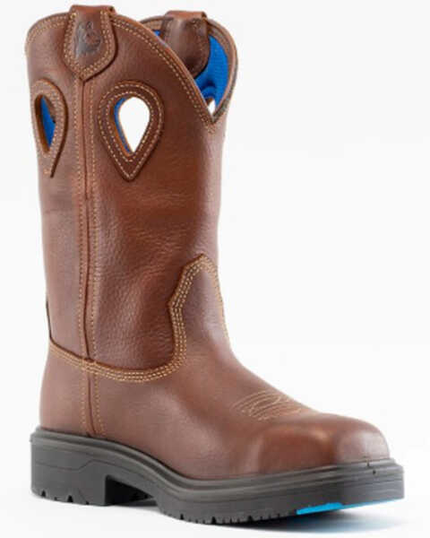 Steel Blue Men's Blue Heeler Waterproof Western Work Boots - Steel Toe, Brown, hi-res