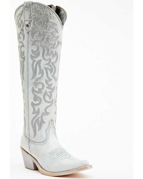 Image #1 - Liberty Black Women's Allie Nite Life Embroidered Tall Western  Boots - Pointed Toe, Light Blue, hi-res