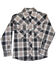 Image #1 - Cowboy Hardware Boys' Hombre Plaid Print Long Sleeve Snap Stretch Western Shirt, Multi, hi-res