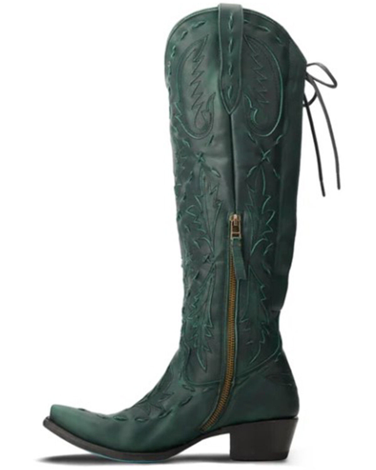 Image #3 - Lane Women's Reverie Knee High Coreset Western Boots - Snip Toe, Green, hi-res