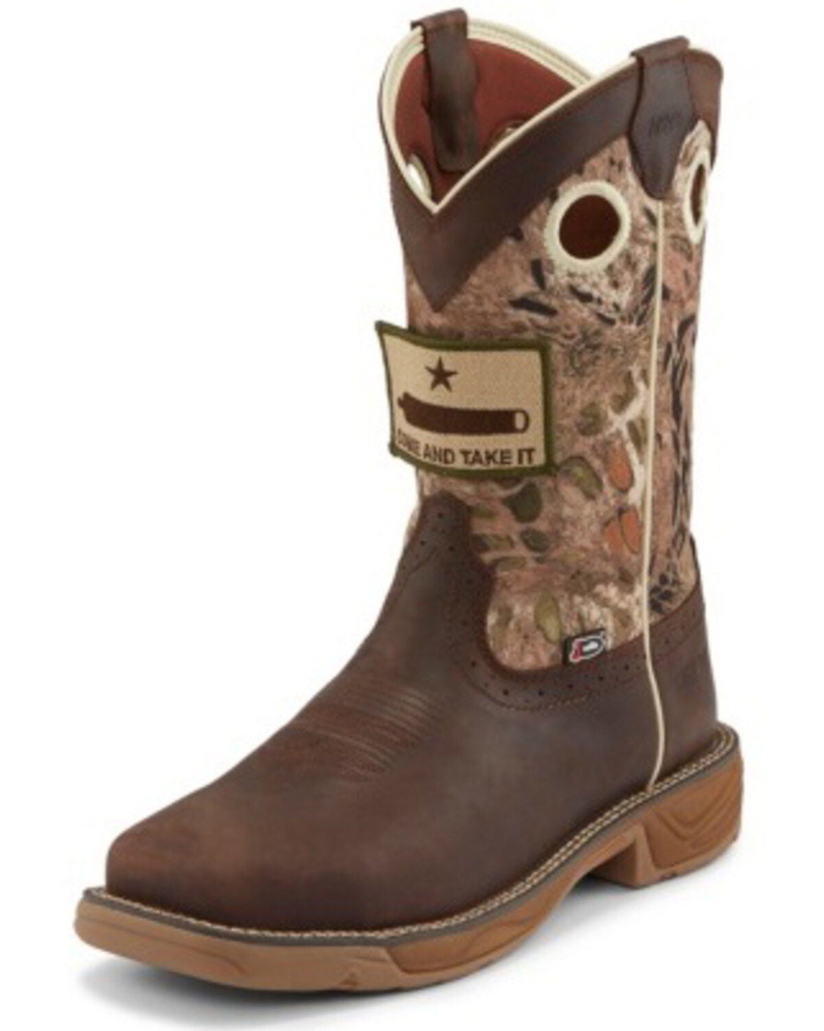 Image #1 - Justin Men's Stampede Grizzly Brown Western Work Boots - Steel Toe, , hi-res