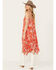 Image #4 - Wild Moss Women's Floral and Paisley Print Hanky Hem Midi Dress, Red, hi-res