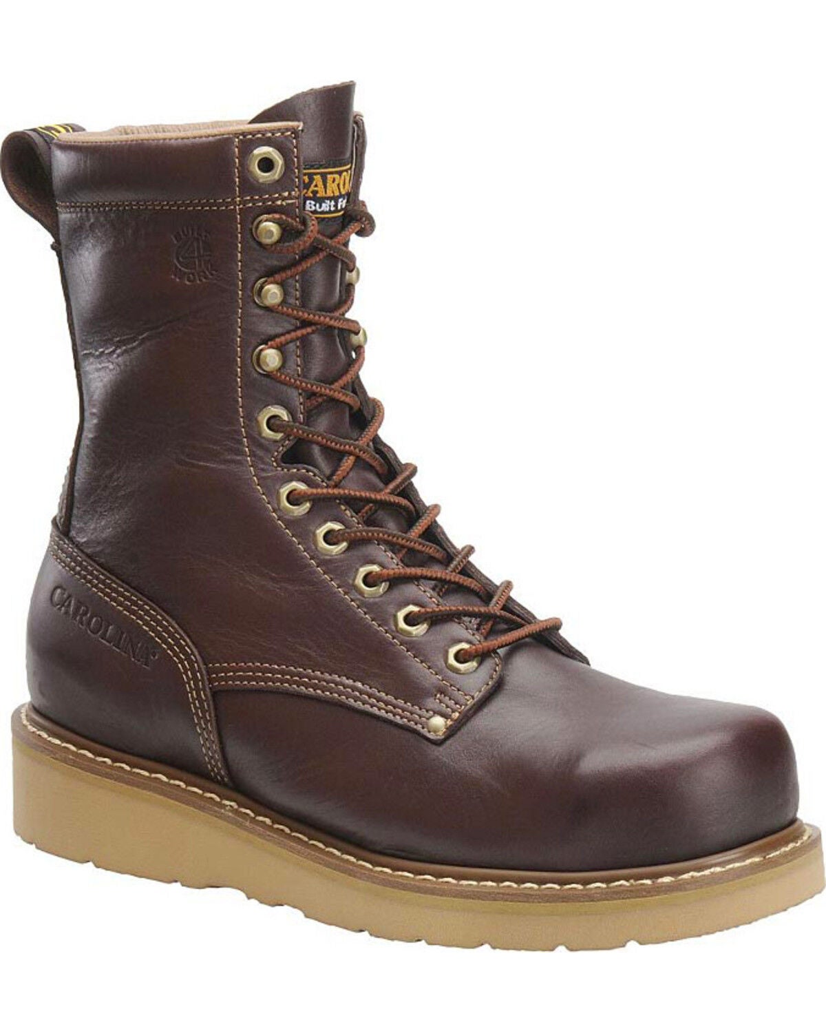 Carolina Men's 8" Amp Hi Wedge Work Boots - Soft Toe, Dark Brown, hi-res