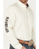 Image #3 - RANK 45® Men's Solid Twill Logo Long Sleeve Button-Down Western Shirt, Cream, hi-res