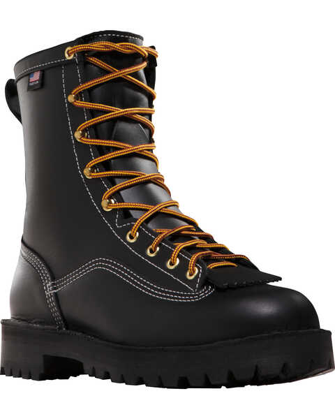Image #1 - Danner Men's 8" Super Rain Forest GTX® Insulated Work Boots, Black, hi-res