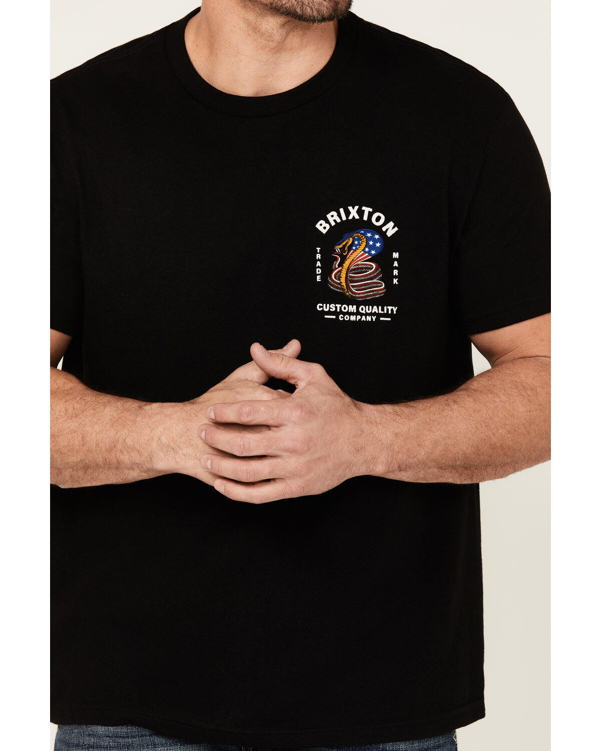 Image #3 - Brixton Men's Boot Barn Exclusive Americobra Short Sleeve Graphic T-Shirt, Black, hi-res