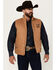 Image #1 - Cowboy Hardware Men's Embroidered Conceal Carry Softshell Vest, Tan, hi-res