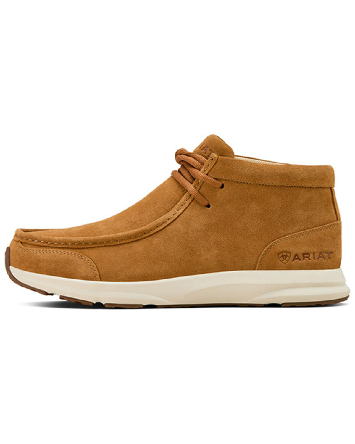 Image #2 - Ariat Men's 4" Spitfire Lace-Up Suede Shoes - Moc Toe, Natural, hi-res