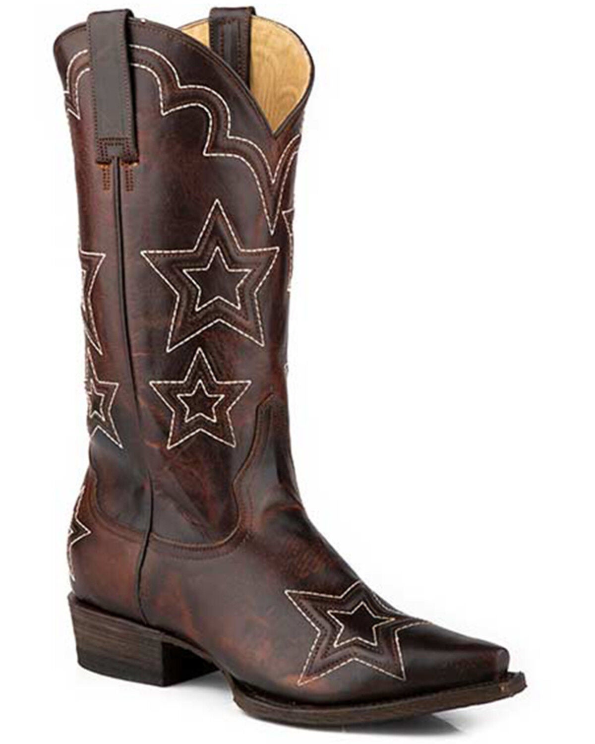 Stetson Women's Cosmo Western Boots - Snip Toe, Brown, hi-res