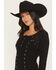 Image #2 - Miss Me Women's Embellished Lace Long Sleeve Shirt, Black, hi-res