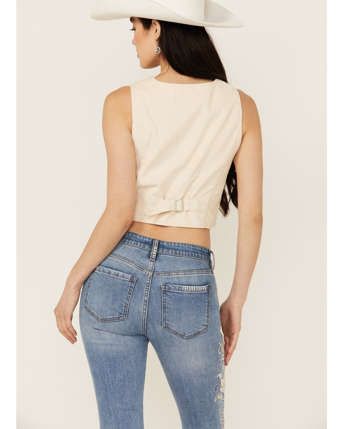Image #4 - Levi's Women's Corduroy Tailored Vest, Cream, hi-res