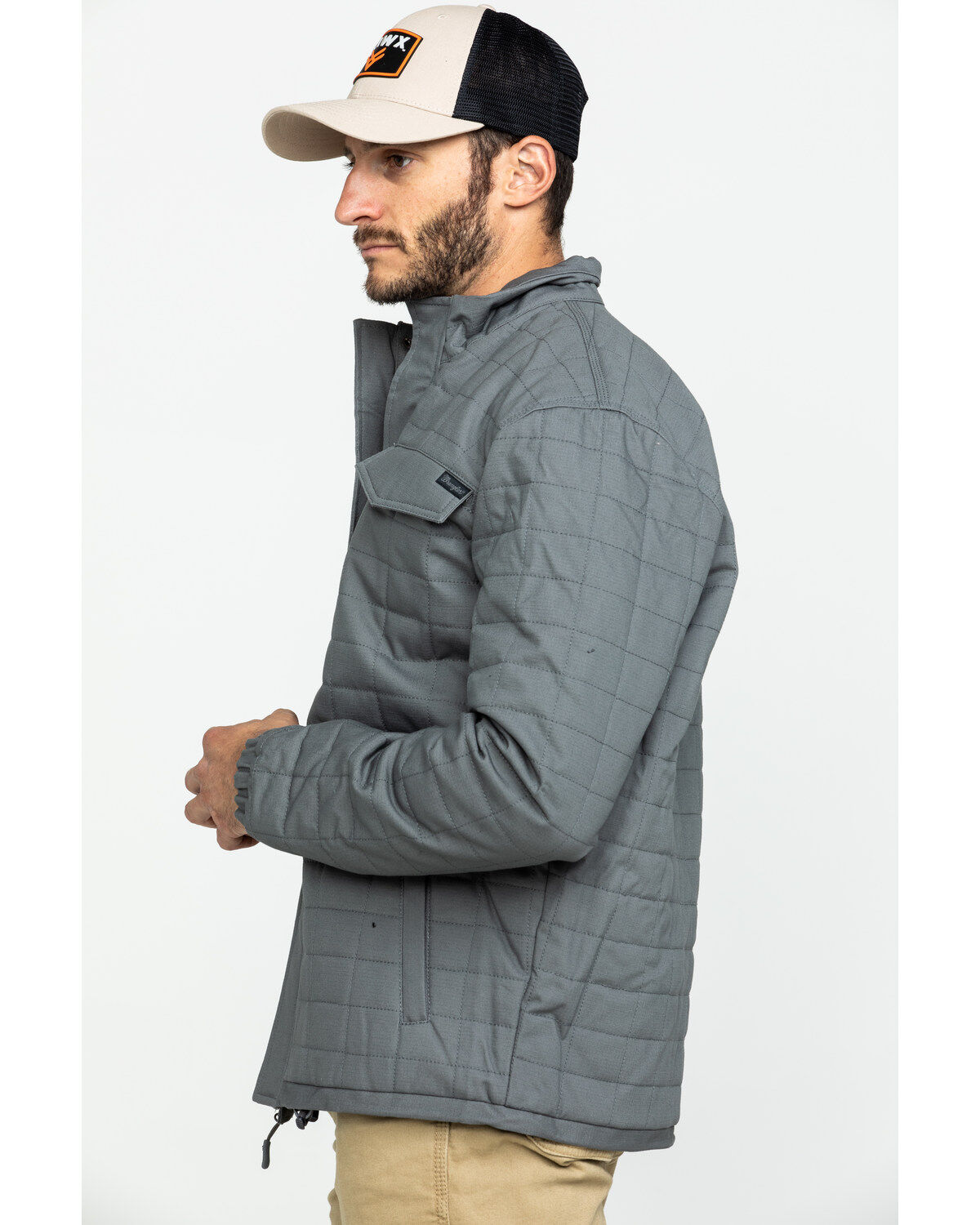 Image #3 - Wrangler Men's Chore Quilted Jacket, Slate, hi-res
