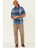 Image #2 - Carhartt Men's Plaid Print Rugged Flex Short Sleeve Button Down Work Shirt , Navy, hi-res
