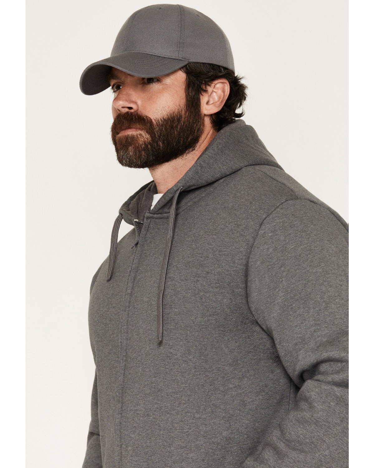 Image #2 - Forge Workwear Men's FR Solid Zip-Up Work Jacket, Charcoal, hi-res