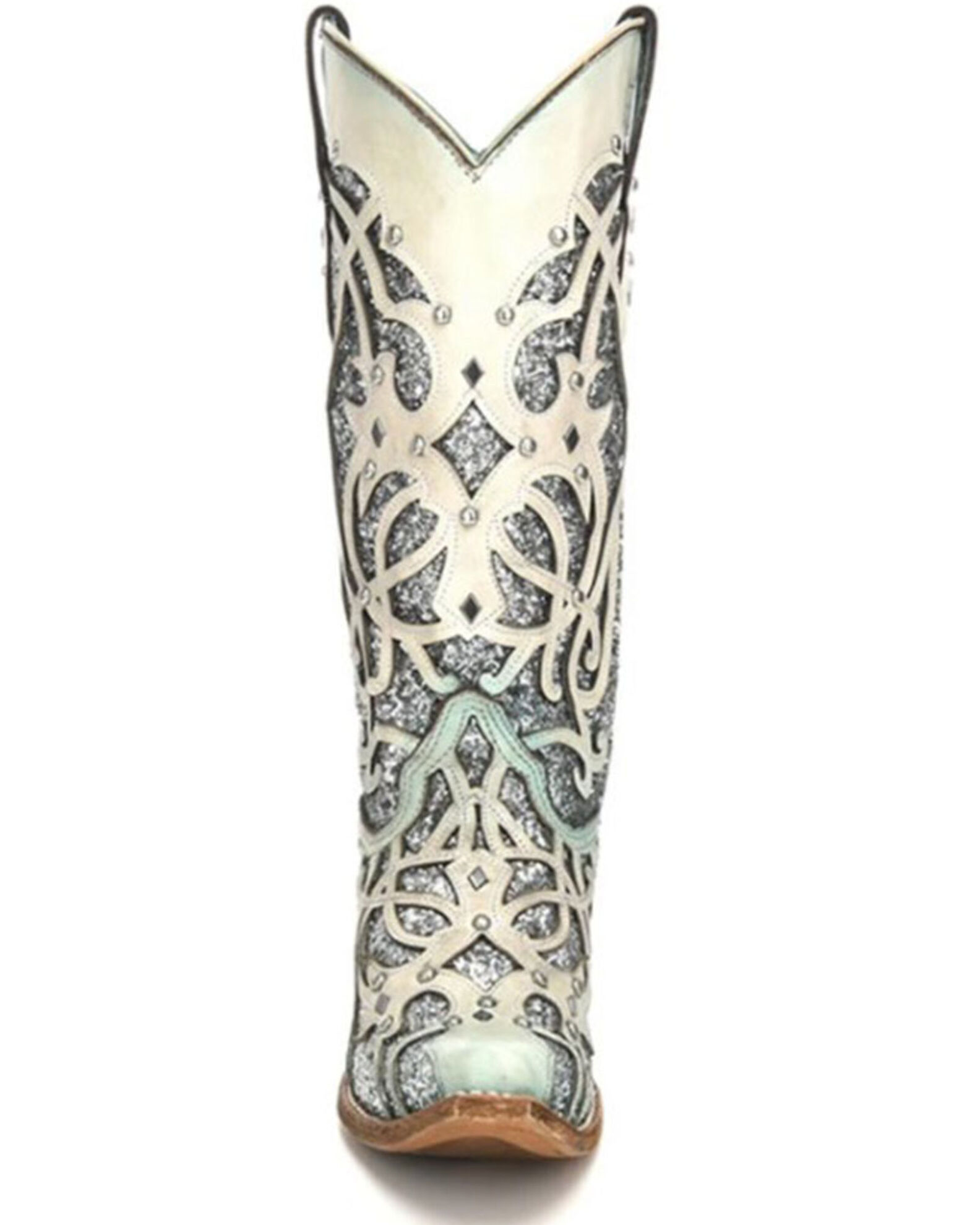 Product Name Corral Women s White Turquoise Glitter Chameleon Sun Boots Snip Toe