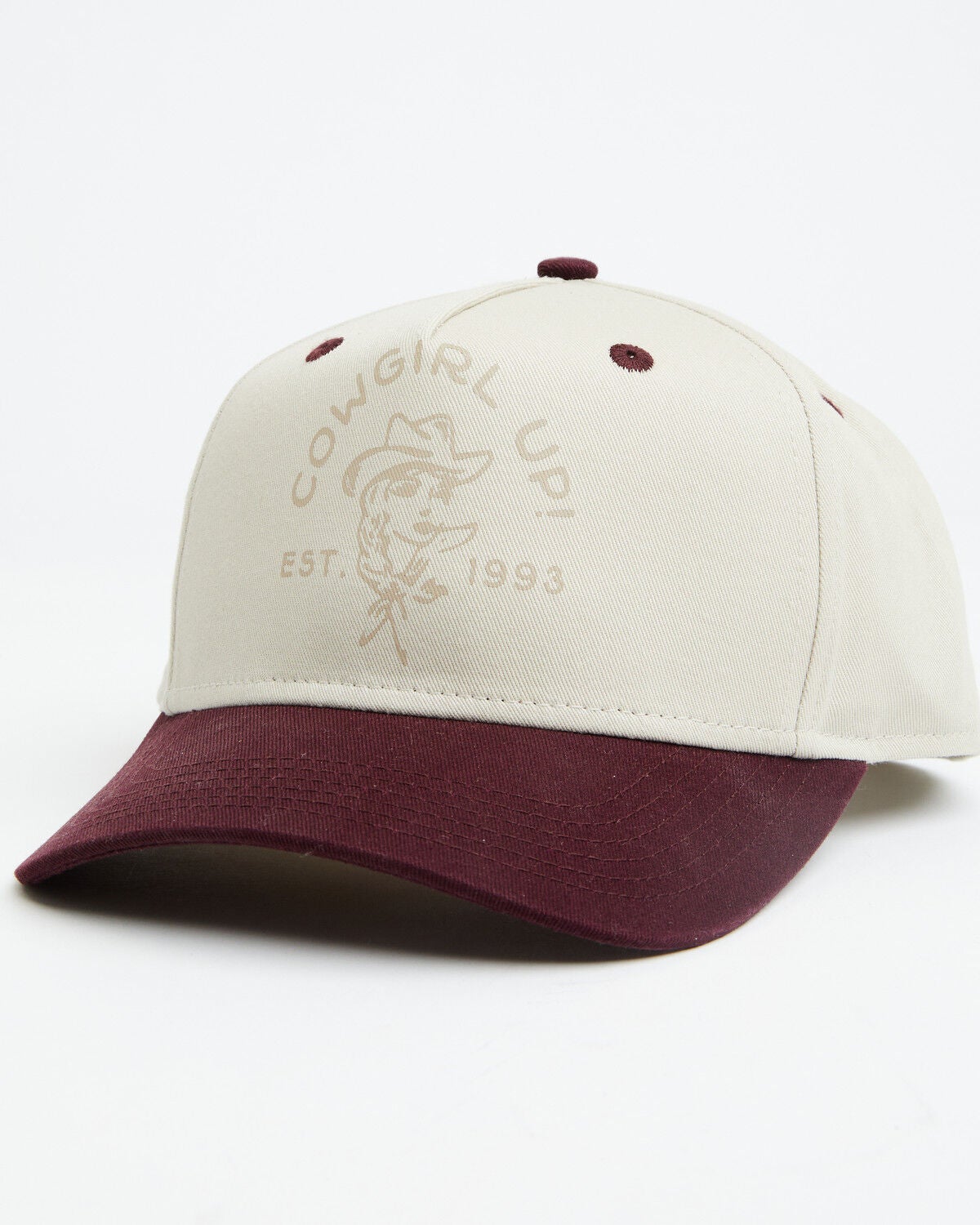 Image #1 - Cowboy Up Women's Rebel Belle Ball Cap, Maroon, hi-res