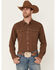 Ariat Men's Jurlington Retro Solid Long Sleeve Snap Western Shirt - Brown, Brown, hi-res