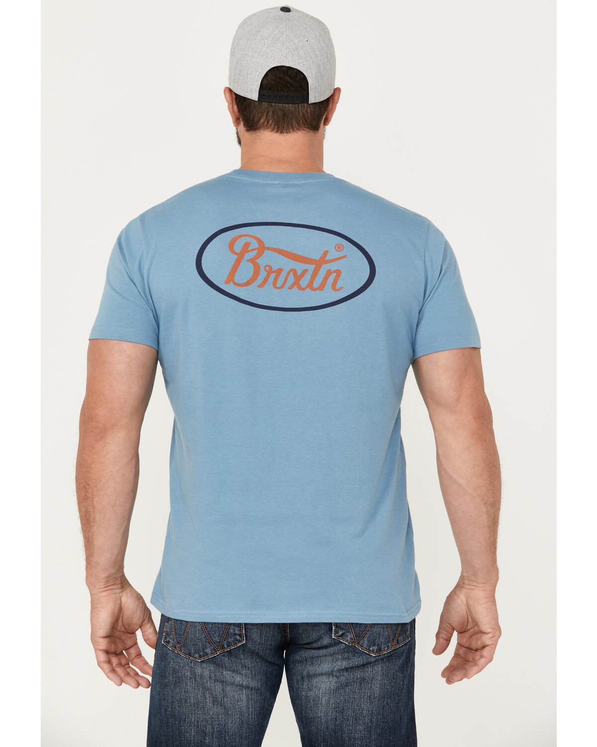 Image #4 - Brixton Men's Parsons Logo Short Sleeve Graphic T-Shirt, Blue, hi-res