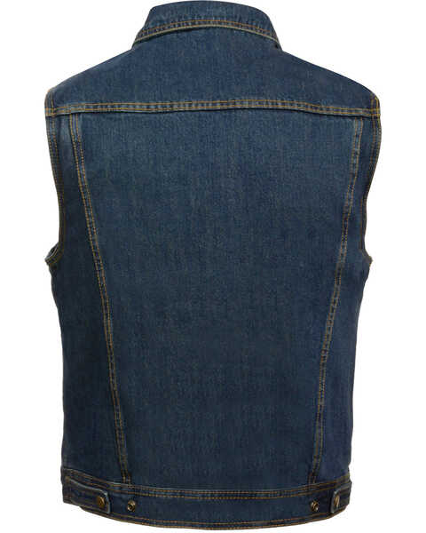 Image #2 - Milwaukee Leather Men's Snap Front Denim Vest with Shirt Collar- Big - 3X, Blue, hi-res